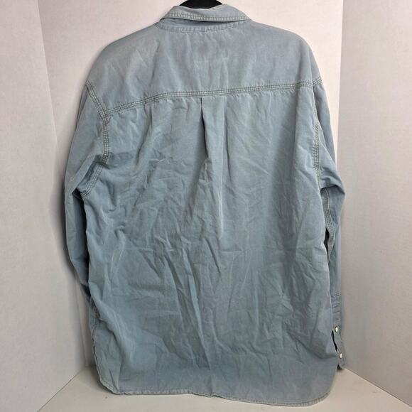 The Territory Ahead, Light Blue Cotton Pearl Snap Button-Up Shirt, Mens, XL - Picture 6 of 8